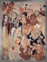 Mourners at the death of Lord Buddha: Cave 158 Dunhuang