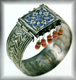 Bracelet: Silver and Enamel with coral:  Bukhara