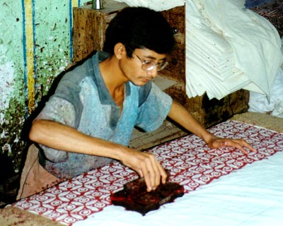 block printing on cotton